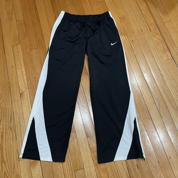 Nike Pants - Nike Y2K Women Wide Leg Retro Athletic Pants Size Medium M Black White Panel NEW